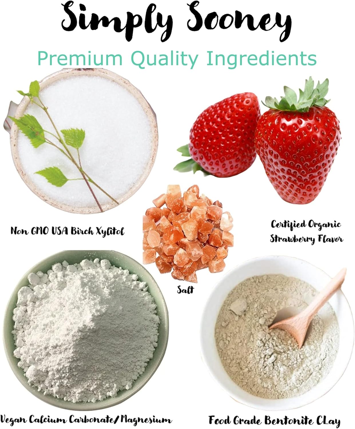 Simply Sooney Remineralizing Vegan Mineral Toothpaste Powder I Strawberry Nano-hydroxyapatite Formula for Kids and Adults I Natural Whitening I Stronger Teeth 1.5oz (1.5 oz jar)