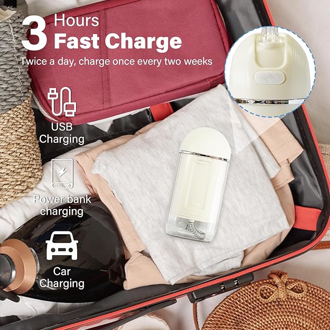 Portable Water Flosser for Teeth 2 Pack, Cordless & Portable Collapsible Oral Irrigator Water Teeth Cleaner Pick for Home Travel Use,3 Modes & IPX7 Waterproof Rechargeable Water Flosser Dental Pick