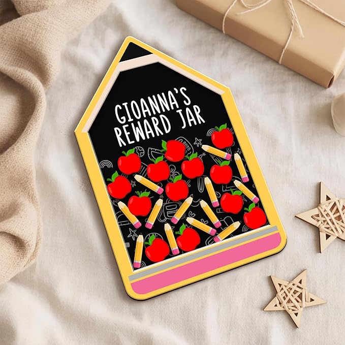 Personalized Reward Jars for Kids - Magnetic Reward Jar for Classroom Behavior – Incentive Jar with Stars for Teachers & Kids – Class Rewards Chart, Potty Training, Behavior Management, Style 04