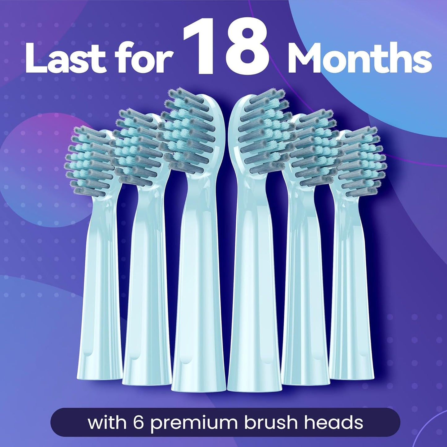 7AM2M Sonic Electric Toothbrush for Adults High Power Rechargeable Toothbrushes with 6 Brush Heads,5 Adjustable Modes, Built-in 2-Minute Smart Timer,3 Hours Fast Charge for 45Days Blue