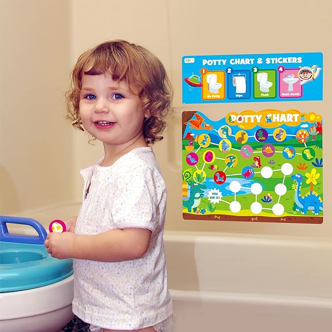 Potty Training Sticker Chart for Kids, 15 Incentive Potty Charts & 630 Stickers (Space, Farm, Dinosaur, Ocean, Construction Site) Potty Training Charts for Boys & Girls, Multiple Toddlers