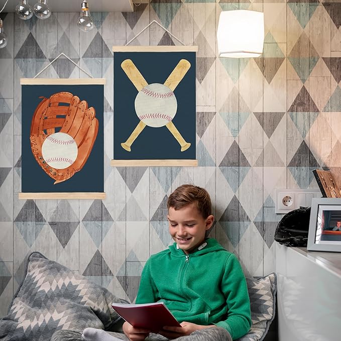 FDHSPAAM Baseball Wall Art Decor for Boys Room, Baseball Lovers Coach Players Gifts Wall Art Posters for Boys Bedroom Gym Sports Room Man Cave, 12x16 Inch Set of 2