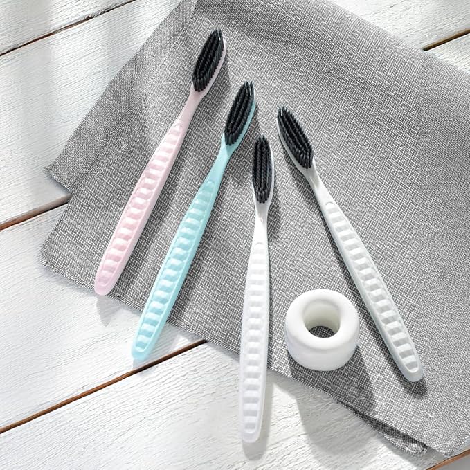 WANGTA Black – Charcoal Extra Large Toothbrush – 1.6 inch (4 cm) Wide Head | 4,000 Bristles for Firm Cleaning & Odor Suppression | Made in Korea Premium Oral Care (10 Pack)