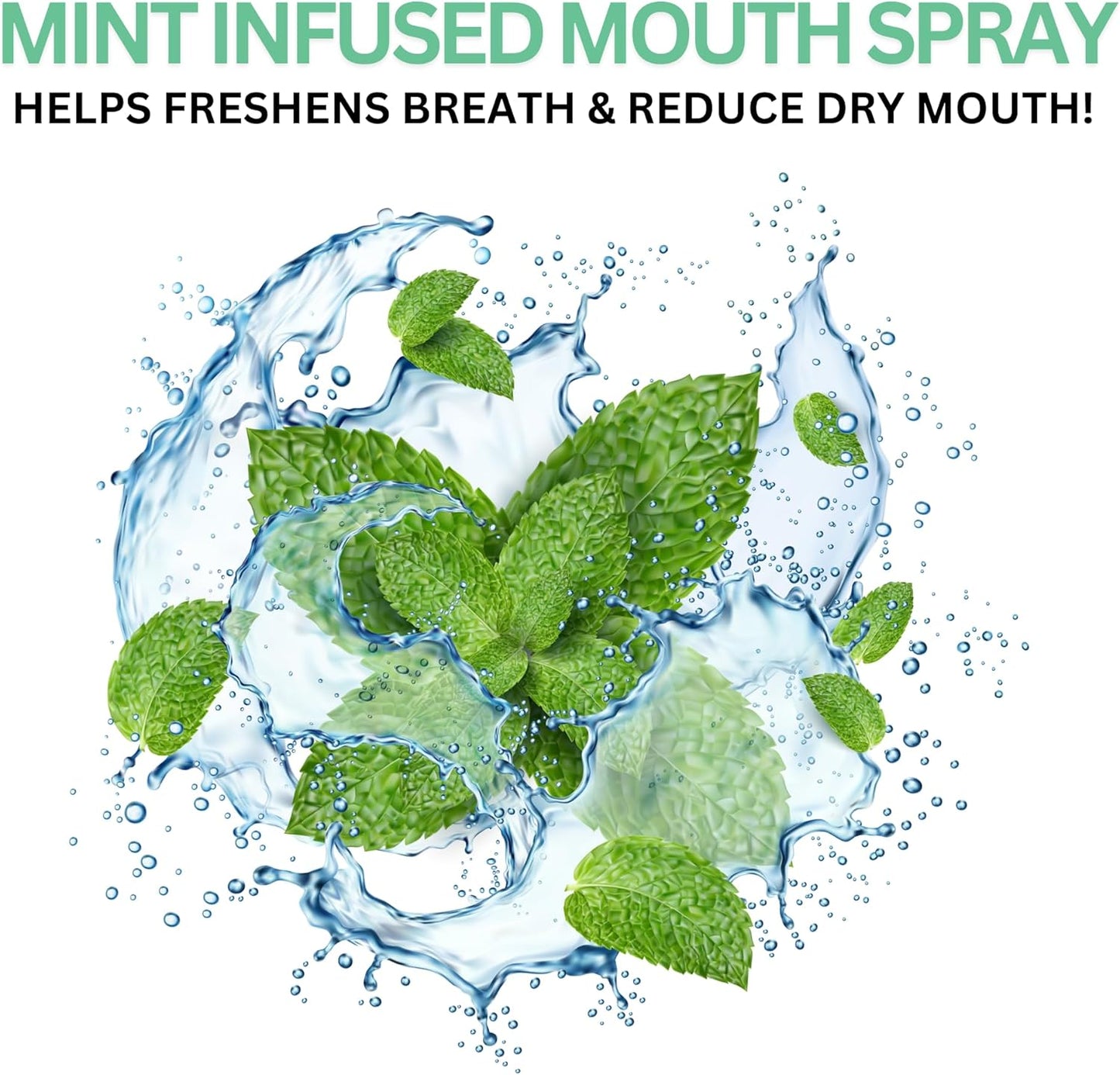 Merakk-Dry Mouth Fresh Breath Spray Mint - Sugar-Free Xylitol Breath Freshener | Bad Breath Spray Menthol - Dentist-Designed - 0.3 fl oz