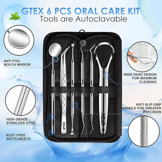 GTEX Dental Tools, Dental Pick, Plaque Remover for Teeth, Teeth Cleaning Tools, Plaque Tartar Remover for Teeth, Dental Picks for Teeth Cleaning, Teeth Cleaning Kit, Dentist Tools