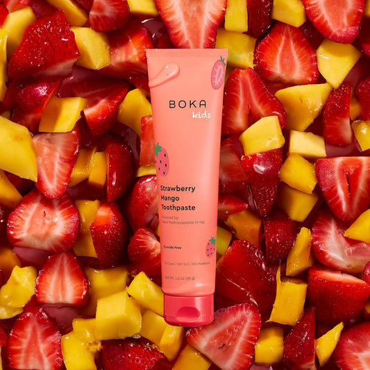 Boka Fluoride Free Toothpaste Nano Hydroxyapatite Toothpaste - Strawberry Mango Flavor, 1.3 oz 2pk US Manufactured
