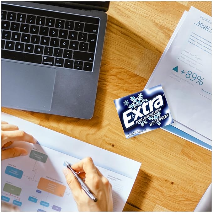 Extra Gum Winterfresh Sugarfree, Bulk, Individually Wrapped, Perfect for Fresh Breath at School, Work, and Travel 15 Count, Pack of 10