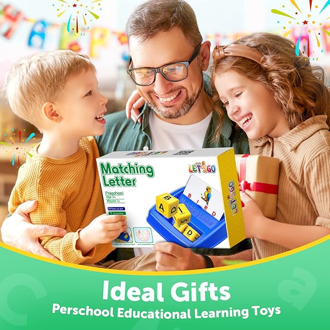 Toys for 3-8 Year Olds Boys Girls, Matching Letter Game Educational Games for Kids Ages 3-8 Easter Birthday Gifts for 3-8 Year Olds Boys Girls Preschool Kindergarten Educational Spelling Toys Green