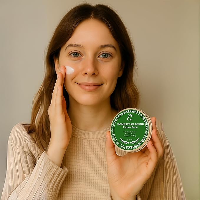 Gubba's Homestead Blend Tallow Balm - Tallow and Honey Blam, Natural Ingredient Whipped Moisturizer for Face & Body, Antioxidant Protection | Nourishes Deeply | Clarifying & Soothing