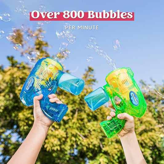 JOYIN 2 Bubble Guns Blaster Kit with 2 Solution for Kids, Automatic Bubble Maker Blower Machine for Party Favors, Birthday, Outdoor & Indoor Activity, Summer Toy