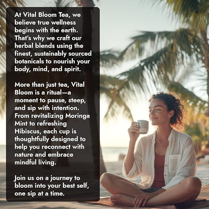 Vital Bloom Black Tea, 120 Count Tea Bags, Smooth, Flavourful, and Robust, Enjoy Hot or Cold Brew, Bleach Free Tea Bags, Non GMO (Free Bamboo Tongs Included)