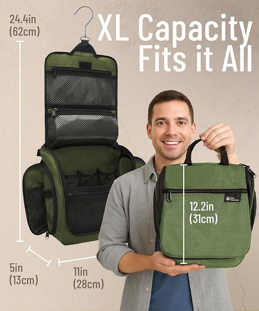 DD D&D Wanderlust D&D Hanging Travel Toiletry Bag for Men and Women – Cosmetics, Makeup and Toiletries Organizer Kit with 10 Compartments