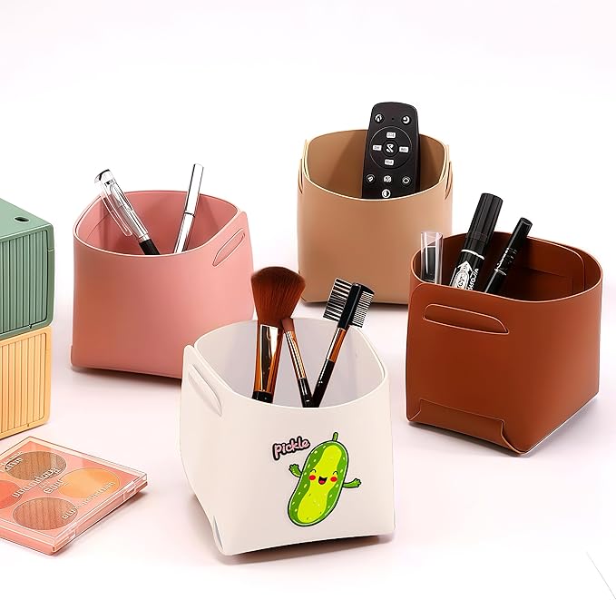 Pickle Makeup Brush Holder, Decorative Desk Organizer for Jewelry Pen Pencil Glasses Storage, Pickle Lovers Themed Gifts Stuff For Girls Teens Kids Women!