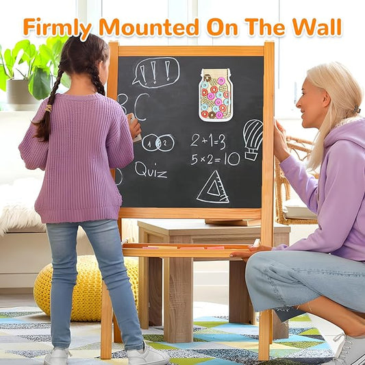 Reward Jar for Kids – Magnetic Wooden Behavior Chart and Incentive Jar with 25 Tokens, Stickers, Stand & Magnet – Positive Reinforcement Tool for Home, Toddlers or Classroom (Donut)