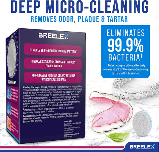 Retainer Cleaner Tablets - 2 Pack, 240 Tablets - Denture Cleaning & Night Guard Cleaner - Mouthguard & Dental Appliance Cleaning