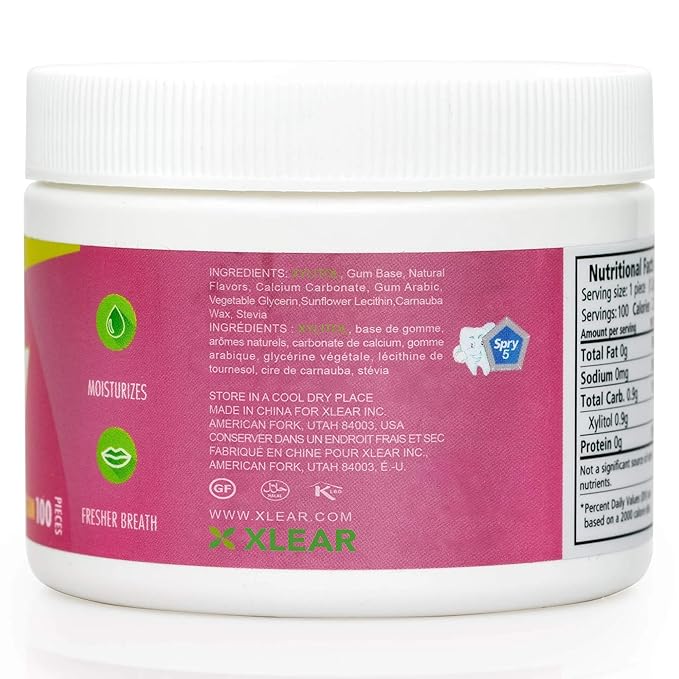 Spry Fresh Natural Xylitol Chewing Gum Dental Defense System - Aspartame-Free, Sugar-Free, Non-GMO, Gluten-Free (Bubble Gum, 100 Count - Pack of 1)