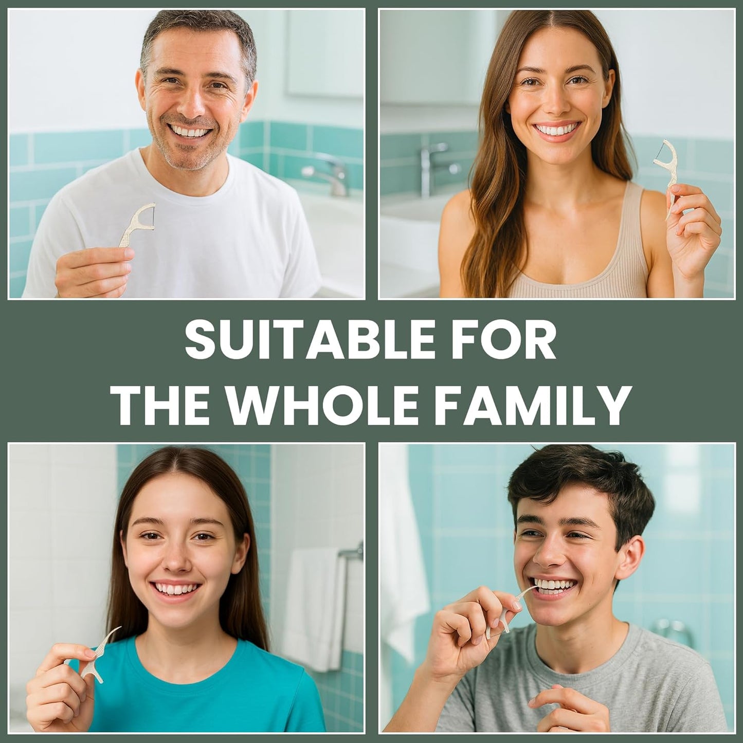 Natural Dental Floss Picks 75 Pack ā Organic Biodegradable Floss Sticks with Strong Bamboo Charcoal Thread & Vegan Cornstarch Handle ā No Plastics, No Artificial Flavours - Kraft Paper Box