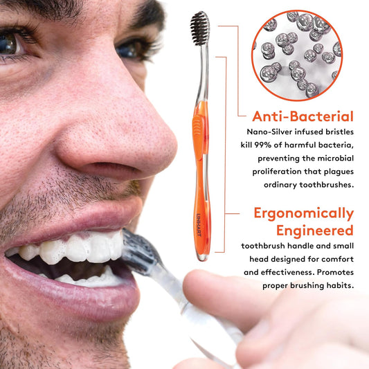 LINHART Extra Soft Toothbrush – Teeth Whitening Toothbrush with Multi Length Bristles, 4 Pack