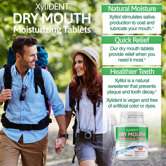 Nature's Stance XyliDENT Xylitol Tablets for Dry Mouth Relief - Stimulates Saliva, Freshens Breath, Reduces Acid Production, Fast Acting Relief, 100 Count