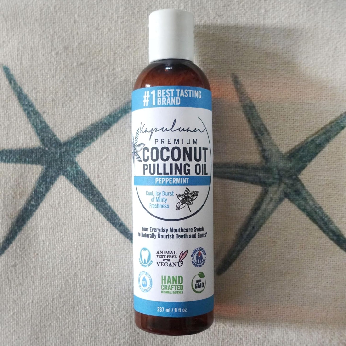 Kapuluan Coconut Oil Pulling for Teeth and Gums Mouthwash, 100% Pure and Natural, Non-GMO, Ayurvedic ā Peppermint Pulling Oil