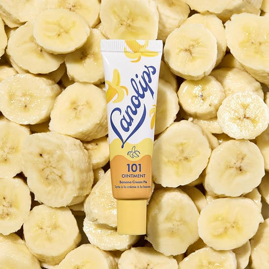 Lanolips 101 Ointment - Lanolin Lip Balm for Smooth, Hydrated & Healthy Lips - Multipurpose Ointment with Lanolin Oil for Dry Cuticles & More - Banana Cream Pie (0.35 oz)