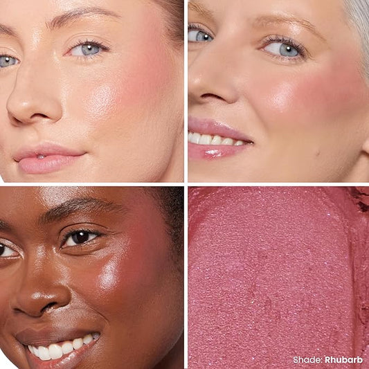 OFIR Cheek Tones Vitamin C Blush Stick | Buildable, Hydrating, Lightweight, Vegan Cream Blush Stick | Non-Transfer, Radiant Finish, Skin-Loving Formula | Rhubarb - Deep Berry | 0.21 oz