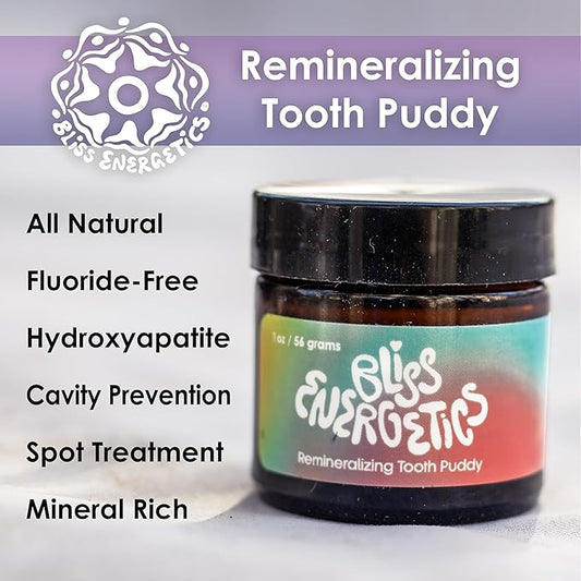 Bliss Energetics Remineralizing Tooth Puddy | Fluoride-Free with Hydroxyapatite | Remineralization | All Natural Ingredients & Preservative Free | Mineral-Rich Spot Treatment 1oz