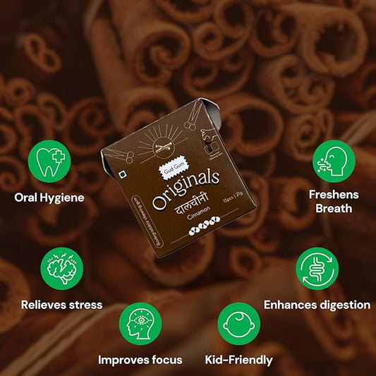 Gud Gum- Natural, Plastic Free Chewing Gum- Clove, Cardamom, Fennel, Cinnamon- 21g x 4 - Mini Pack of 4- No added artificial colours, flavours & sweeteners (Pack of 4, Assorted)