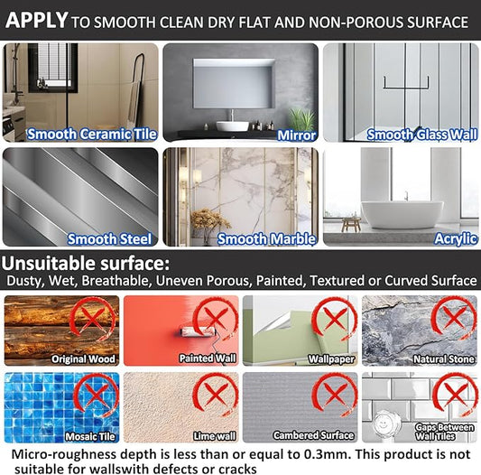 2 Pack Suction Cup Shower Caddy, Wall Mounted Suction Electric Toothbrush Holder for Bathroom, Clear Shower Rack with 2 Movable Hooks, Toothpaste and Razors Shower Organizer