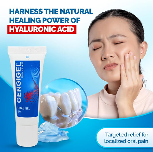 Gengigel Hyaluronic Acid Oral Gel for Mouth & Gum Discomfort (20ml), Soothes Irritation, Promotes Natural Healing & Protects Delicate Oral Tissue, No Paraben or SLS, Vegan & Kosher