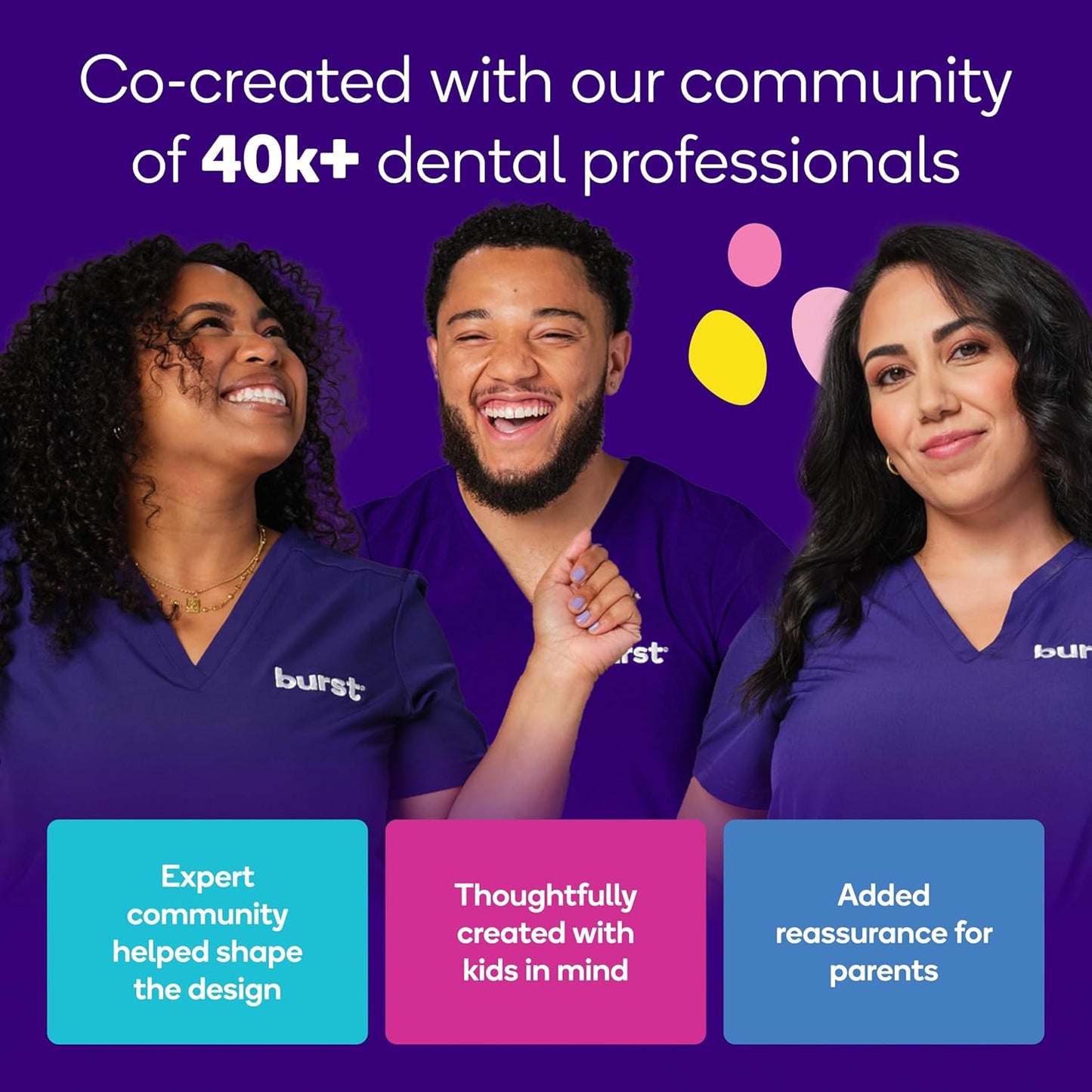 BURST Kids Water Flosser (Dinosaur) | Cordless & Rechargeable Water Flosser for Teeth | 3 Gentle Pressure Modes | Silicone Safety Tip | Braces-Friendly | Fun, Kid-Safe Design | 155mL Water Tank