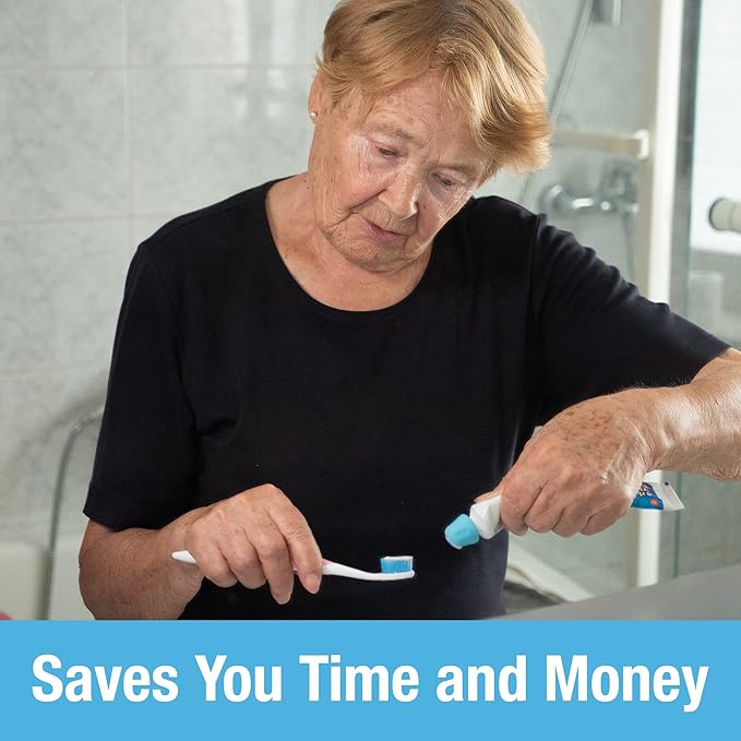 Self Closing Toothpaste Caps 6-Pack by Tilcare - No Waste Cap Dispensers for Adult and Kids Bathroom - Mess-Free Toothpaste Lids - Easy to Use, Food Grade Silicone and BPA-Free Toppers