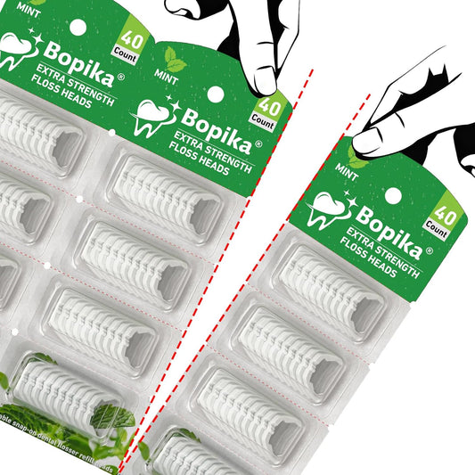 bopika Ultraclean Access Flosser Refill Heads, for Hard to Reach Areas, Mint, Compatible with Listerine Ultraclean Access Flosser, 3 Pack, 120 Count