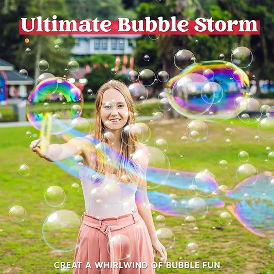JOYIN Big Bubble Wands Set, 18" Giant Bubble Maker with Tray Bulk for Kids Adults Gifts, Summer Outside Toys, Easter Basket Stuffers, Birthday Party Favors