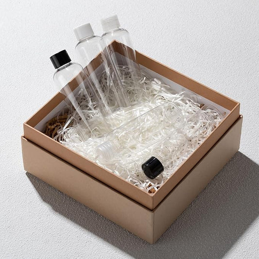 Tekson Plastic Travel Bottles 3.4 oz, Travel Size Containers for Shampoo, Empty Mouthwash Bottles with Clear Screw Cap (100ml, Clear)