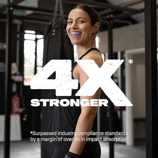 SAFEJAWZ Mouthguard for Braces, Upper & Lower Protection Remoldable Mouth Guard with Case for Boxing, Basketball, Football, MMA, Lacrosse, Hockey and All Contact Sports One Size (Transparent)