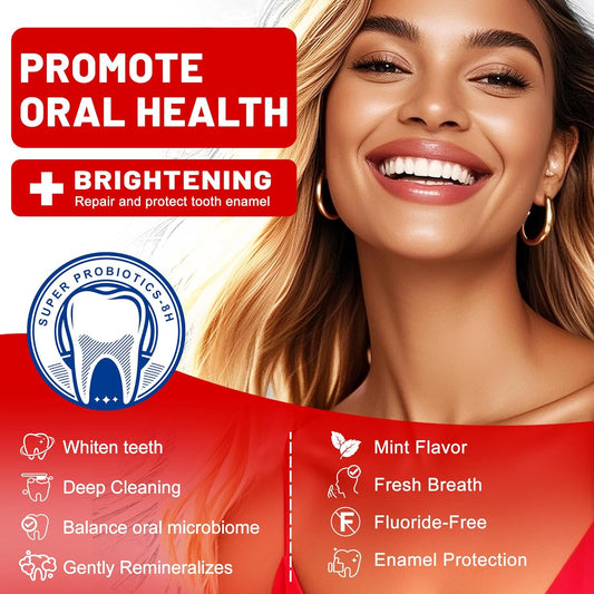 SP-8 Hydroxyapatite Probiotic Whitening Toothpaste, 8 Probiotics Plus Hydroxyapatite Formula for Teeth Whitening, Strengthening and Enamel Protection,Mint Flavor, Fresh Breath, Fluoride-Free (1)