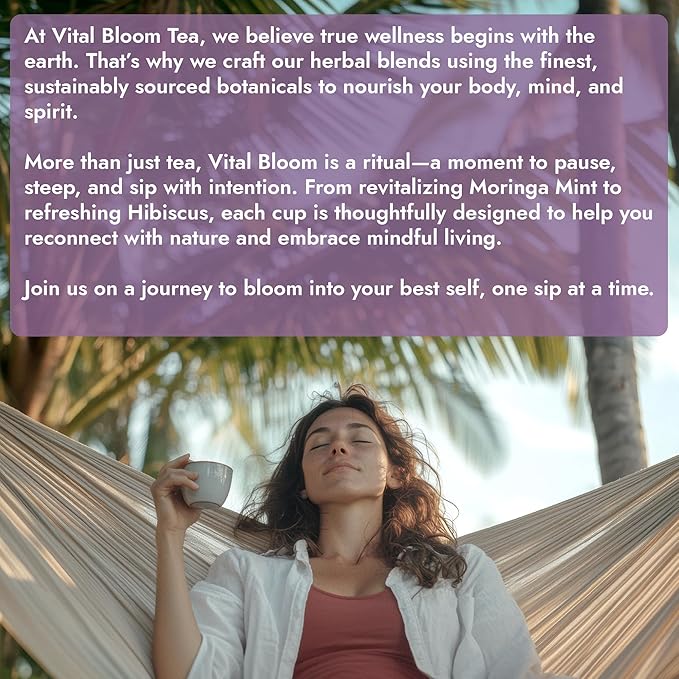 Vital Bloom 120 Tea Bags Lavender Tea, Stress Relief Herbal Tea, Sleepytime Tea, 100% Natural- No Sugar, Caffeine Free, No Gluten, Vegan - Bleach Free (Free Tongs Included)