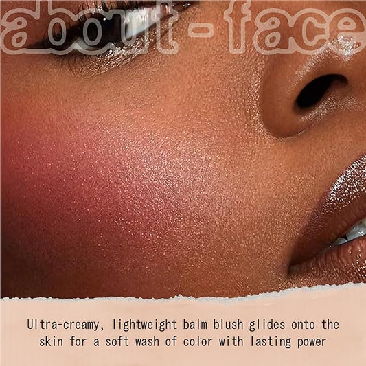 about-face Cheek Freak Blush Balm – Buildable Cream Blush with Hyaluronic Acid & Meadowfoam Seed Oil – Vegan, Cruelty-Free, Clean Beauty – 0.35 oz (Quickie – Pinky Coral)