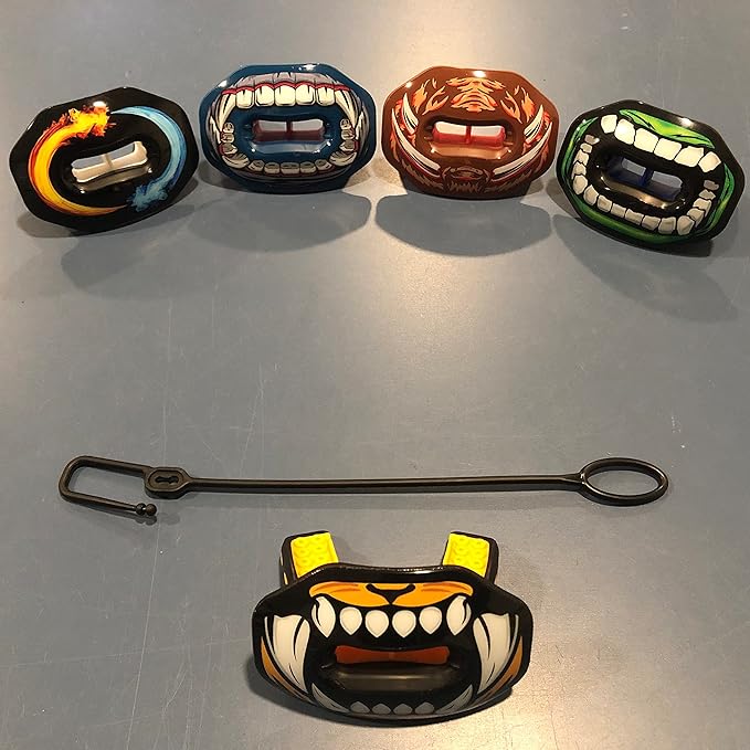 Oral Mart Flag Football Mouth Guard with 3D LipFit Design for Kids - Youth Tackle Football Mouthguard (No Boil) Cool Instant Fit Lip Guard Mouthpiece for Braces (Detachable Helmet Strap Included)