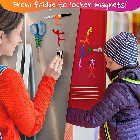 MAGMEN Classic Magnetic Fidget Toy Figures for Kids 3-8, Toddlers & Boys Girls | 10-Piece Solid Set for Travel, Road Trip, Desk & Stocking Stuffer Gifts.