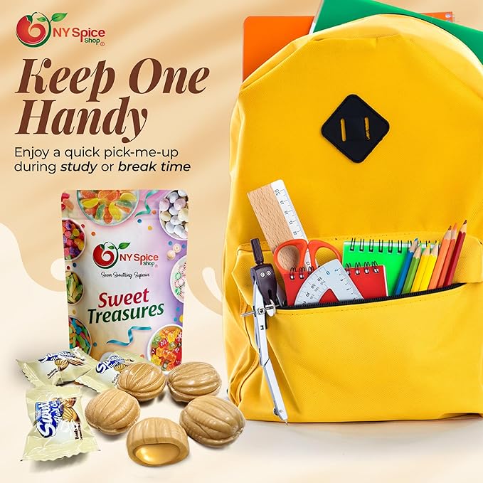 NY Spice Shop Caramel Cream Hard Candies - 1 Pound Individually Wrapped Caramel Flavored Candy Bulk - Best Candy for Party Decorations