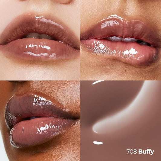 Laka Fruity Lip Glotioner, 10ml/0.33 fl.oz, Lip Gloss with High Shine Vivid Colors, Jelly tip for Hygienic & Easy Application, Plumping Conditioner, Vegan, K-Beauty (#708 Buffy)