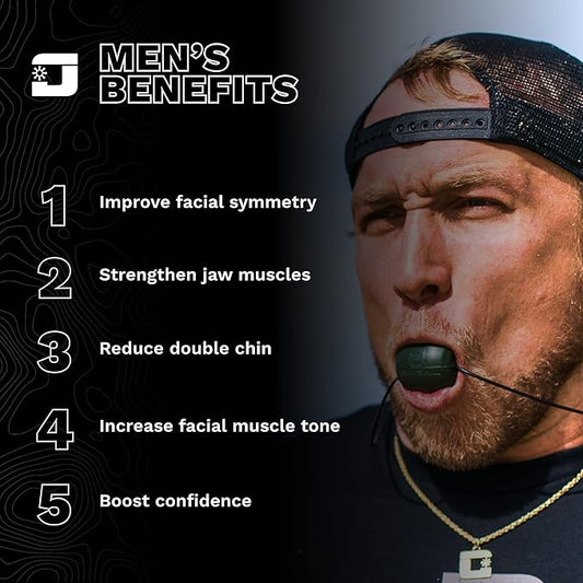Jawzrsize Athletic Bundle Jaw Enhancer - Jaw, Face, and Neck Exerciser, Helps Reduce Stress and Cravings - Facial Exercise (Pop N Go & Custom Fit (Beg., Adv., & Elite), Green & Blue)