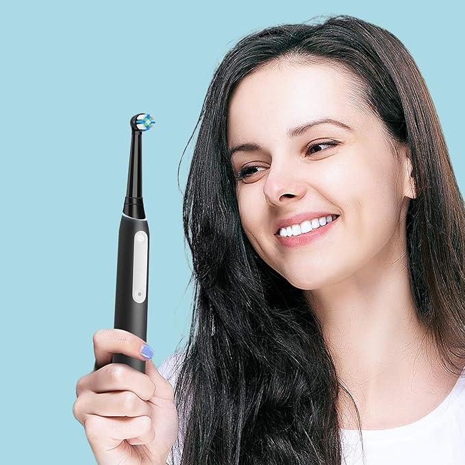 10 Pack IO Replacement Heads Compatible with Oral B IO 2/3/4/5/6/7/8/9/10/Deep Clean Series Electric Toothbrushes, Medium Softness Brush Heads Compatible with Oral B iO (Black)