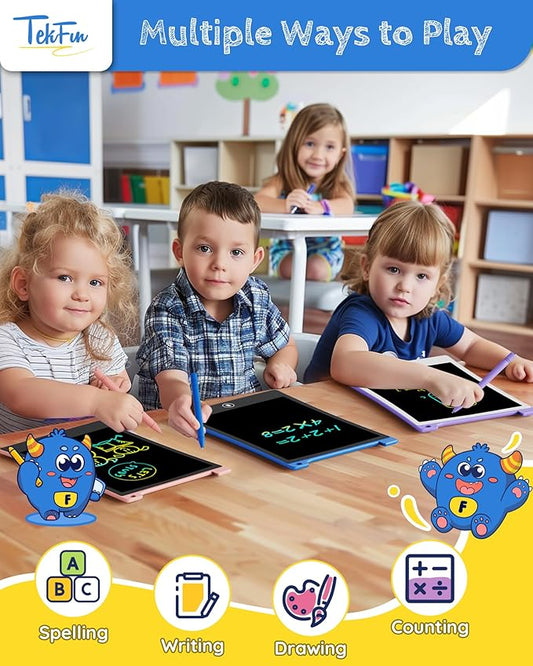 TEKFUN Kids Toys,10in 2 Pack LCD Writing Tablet Coloring Doodle Drawing Board Pad for Kids with Stylus, Car Trip Educational Toys Easter Toys Birthday Gift for Toddlers 3 4 5 6 7 Girls Boys