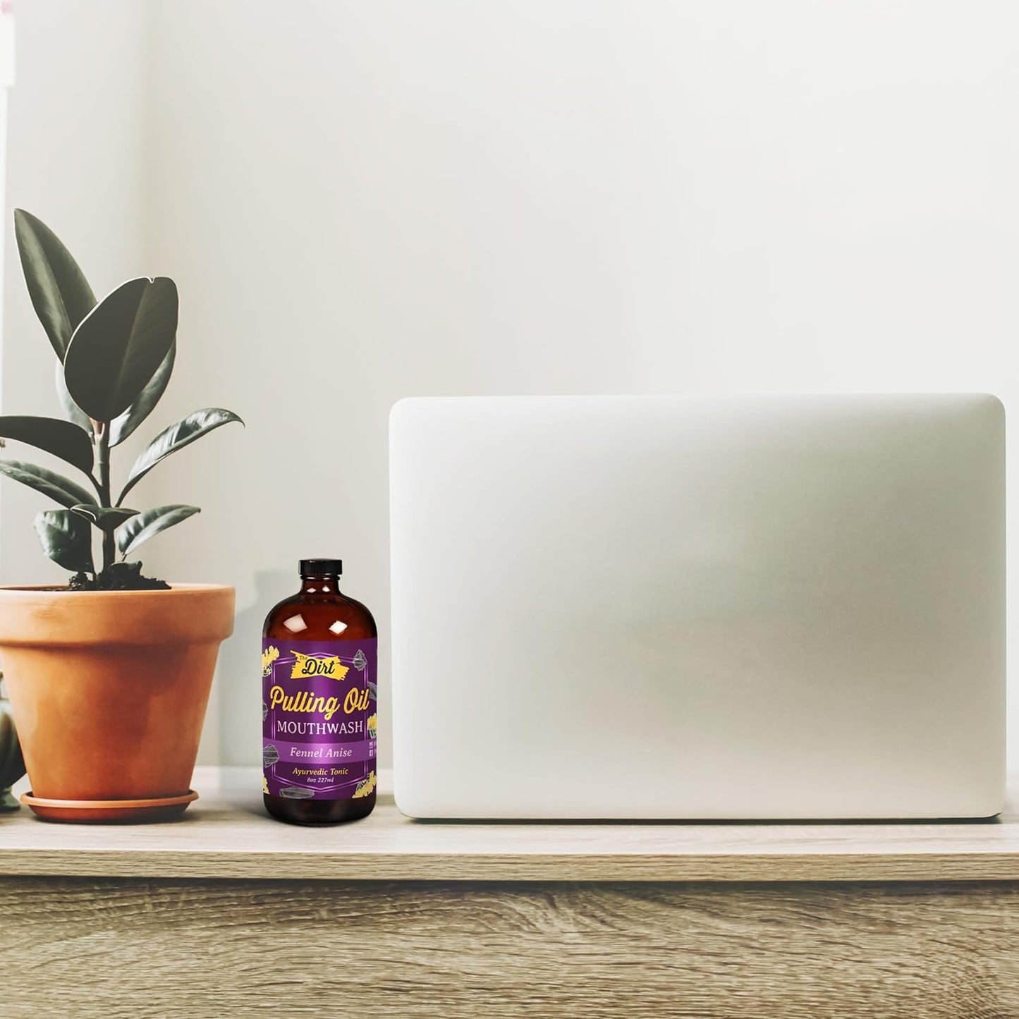 THE DIRT Oil Pulling Mouthwash - Gluten Free - Removes Plaque, Tartar, Bad Breath & Whitens Teeth (Fennel Anise, 8 Ounce)