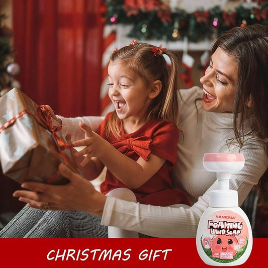 VANERIA Kids Foaming Hand Soap,Flower Stamp,Moisturizing and Gentle Hand Soap for Baby,Kids and Adults with Sensitive Skin 250ml/8.45 Fl Oz