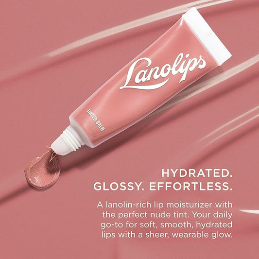 Lanolips Tinted Lip Balm - Moisturizing, Color-Tinted Balm with Lanolin & Vitamin E for Dull, Dry, Cracked Lips, Perfect Nude (12.5g / 0.44oz)