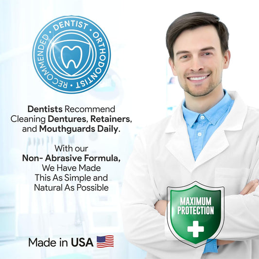 120 units Overnight Retainer & Denture Cleaning Tablets- Extra Strength, Best Cleaner Removes Bad Odor, Plaque, Stains from Retainers, Night Guards, Mouth Guard, & Dental Appliances.